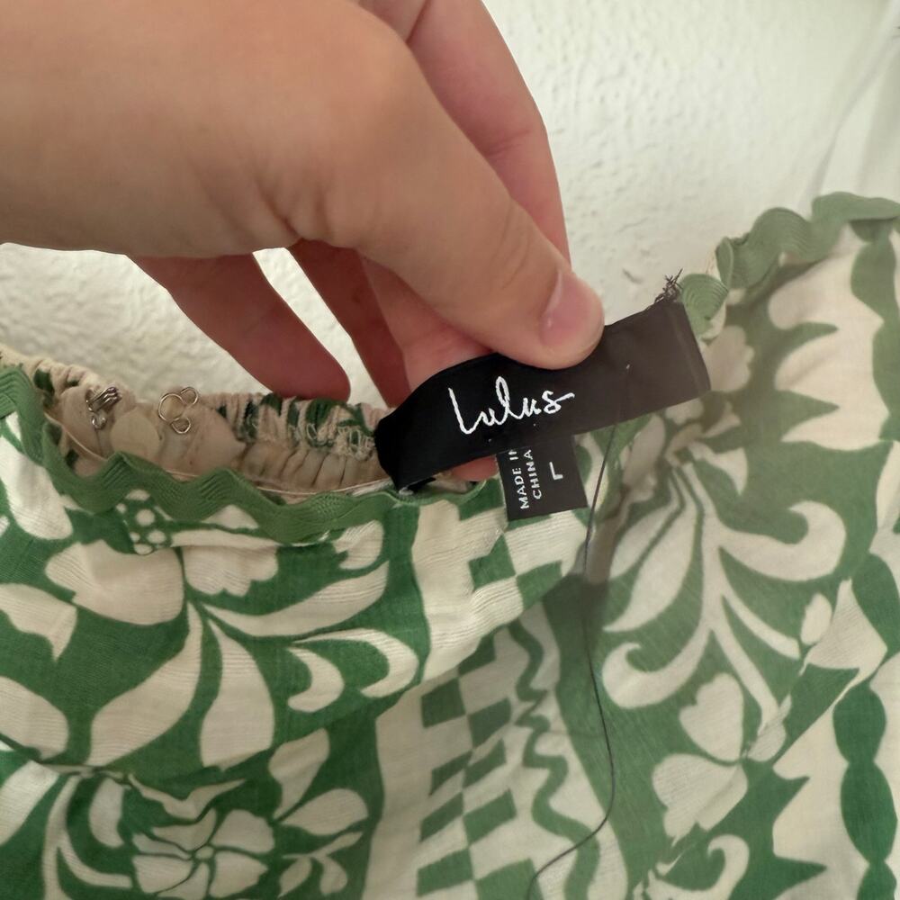 NWT Lulus Brigita Green Floral Strapless Column Midi Dress Size Large - Picture 7 of 9